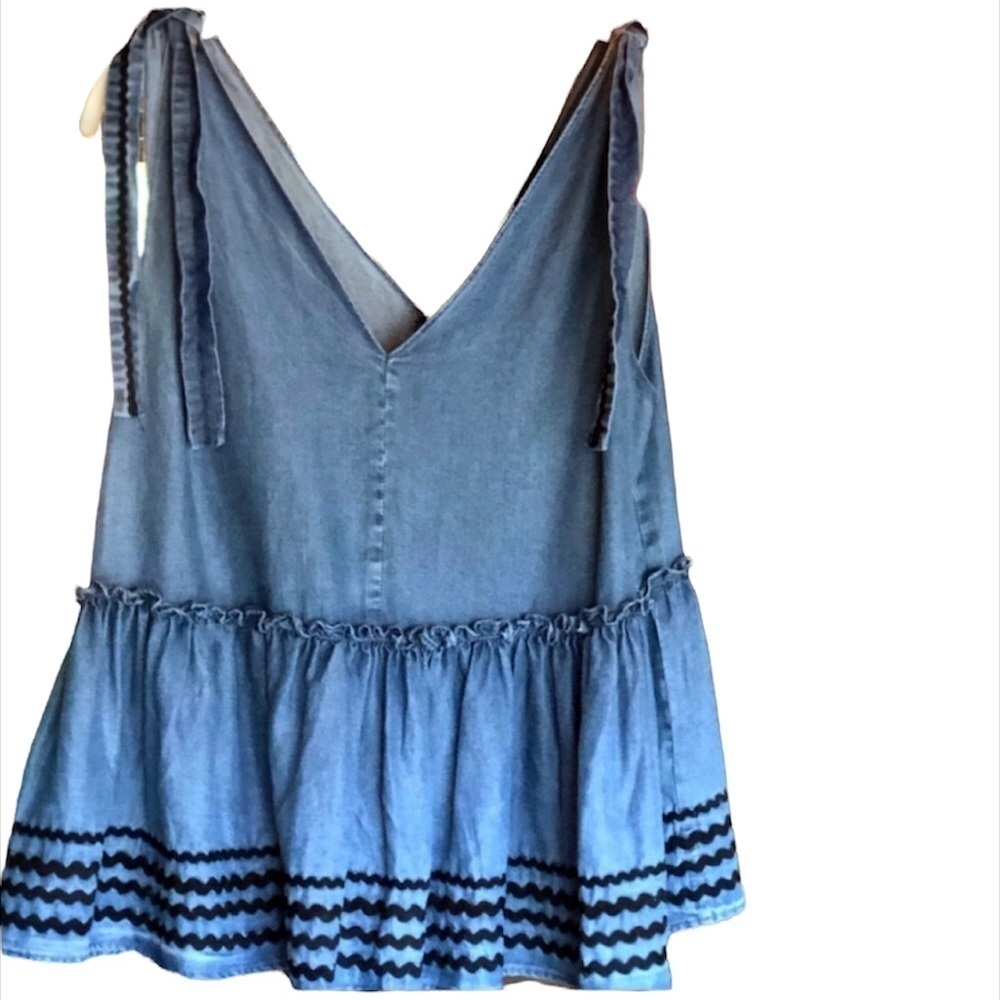 SUGAR LIPS, Jean Tank w/black rickrack - Picture 2 of 11